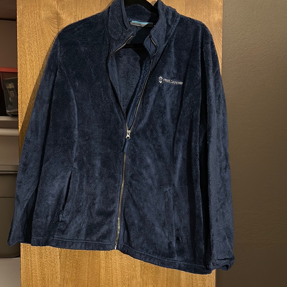 Blue Fleece Zip-Up Jacket